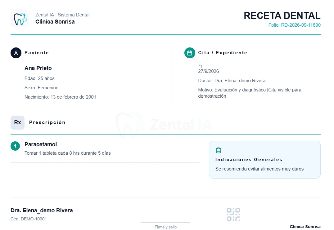 Receta en PDF